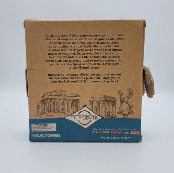 True Genius Grecian Computer Puzzle Brain Teaser Wooden Ancient Artifact - Picture 6 of 10